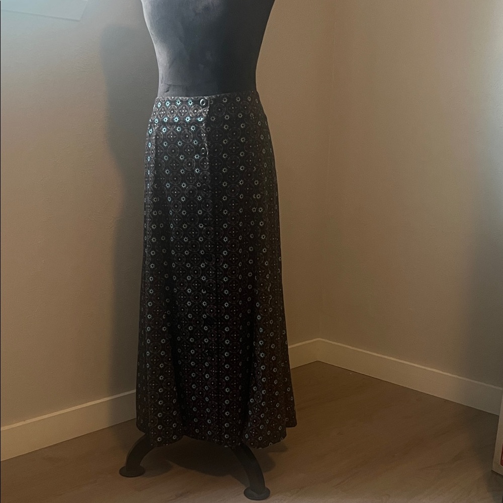 Christopher & Banks Dark Patterned A-Line Skirt